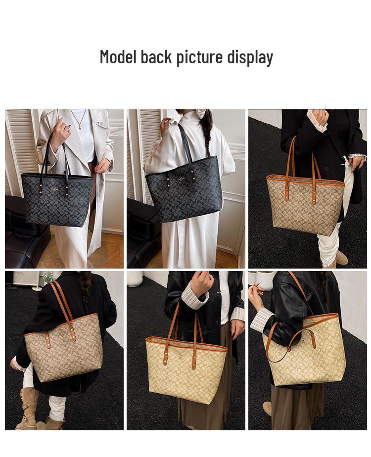 Women's Classic Floral Tote: Large Capacity, Fashionable Print, Versatile Shoulder or Underarm Bag
