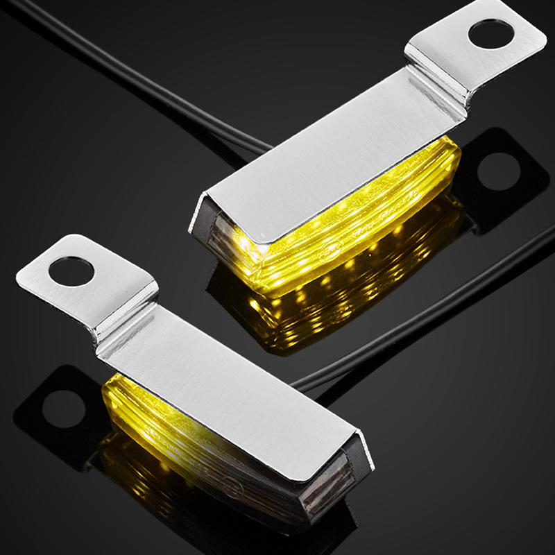 2Pcs Mini Motorcycle Turn Signal Light Retro Motorcycle Handlebar Horn LED Flowing Turn Signal Indicator Lights For Harley