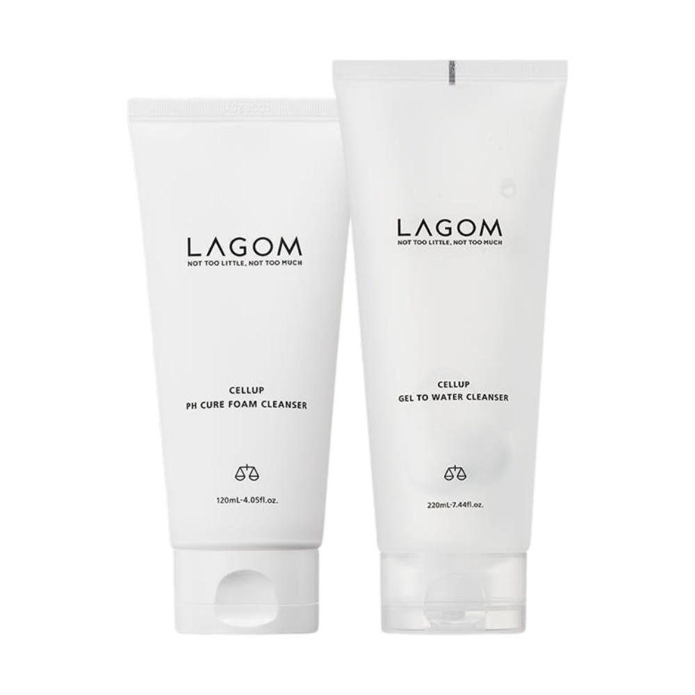LAGOM Mild Cleansing Duo pH Cure Foam 120ml + Gel to Water 200ml Balancing Hydrating Set