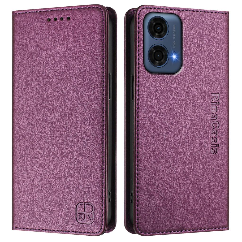 For Motorola Moto G24 Power Leather Case RINACASIS RC01 Phone Cover with RFID Blocking Wallet Stand