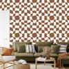 Wallpaper Casual Checkerboard Orange, White and Beige 50x1000