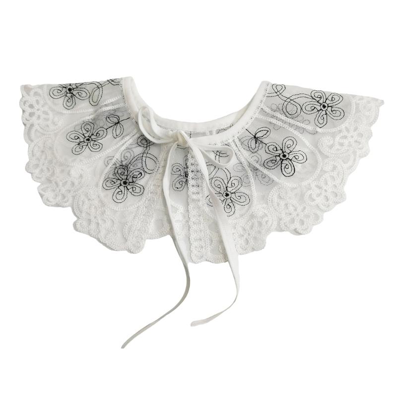 Цветочный Волнистый Воротник Аксессуар Юньцзянь Вышитый Воротник Восточное Древнее Искусство Традиционный Цветочный Воротник-Шаль Лацкан