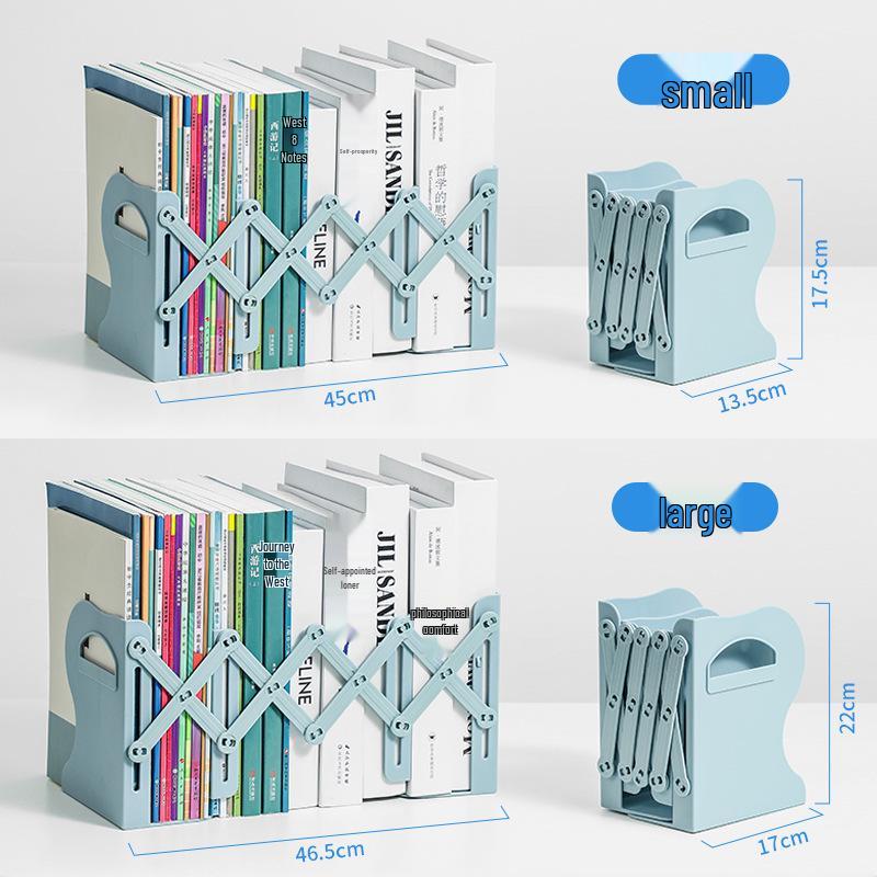 Extendable Desktop Bookshelf & Pen Holder with Foldable Book Clip