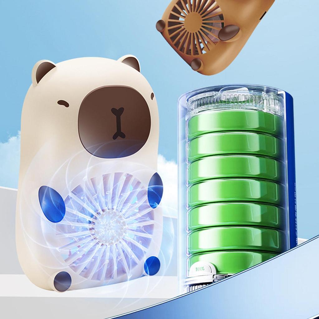 Ventilatore Portatile Capibara Mini Ventilatore Tascabile Portatile Ventilatore Rinfrescante Cartoon Carino Capibara Piccolo Ventilatore Esterno Ricarica USB Piccolo Ventilatore Regali
