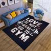 1PC Motivational Gym Slogan Dumbbell Poster Typography Carpet for Living Room Bedroom Sofa Home Decor Rus Non-slip Floor Mat