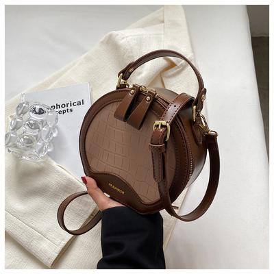 Small Bag Women's 2025 Autumn New Trendy Shoulder Bag Textured Messenger Bag Handbag Bag Small Round Bag
