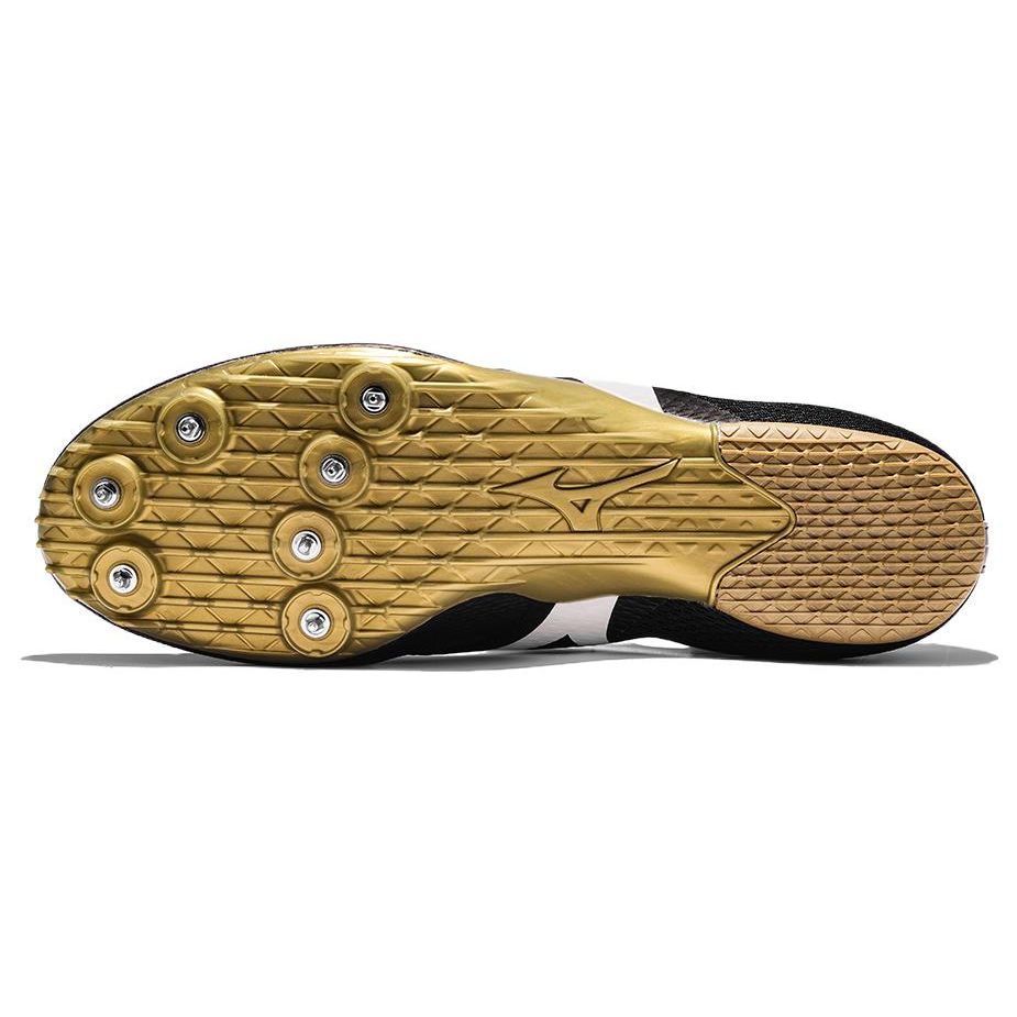 Mizuno Short Spike Track Shoes Shock Absorption Slip Resistant Durable Low Top Sprint Running Shoes Unisex Shoes Black White U1GA232404