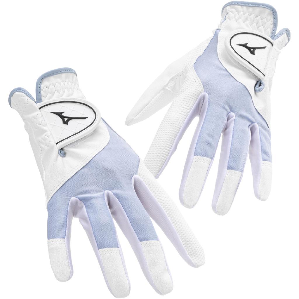 Mizuno Efil Golf 5MGWB554 Women's Gloves, Ambidextrous, White/Sax, 19cm,
