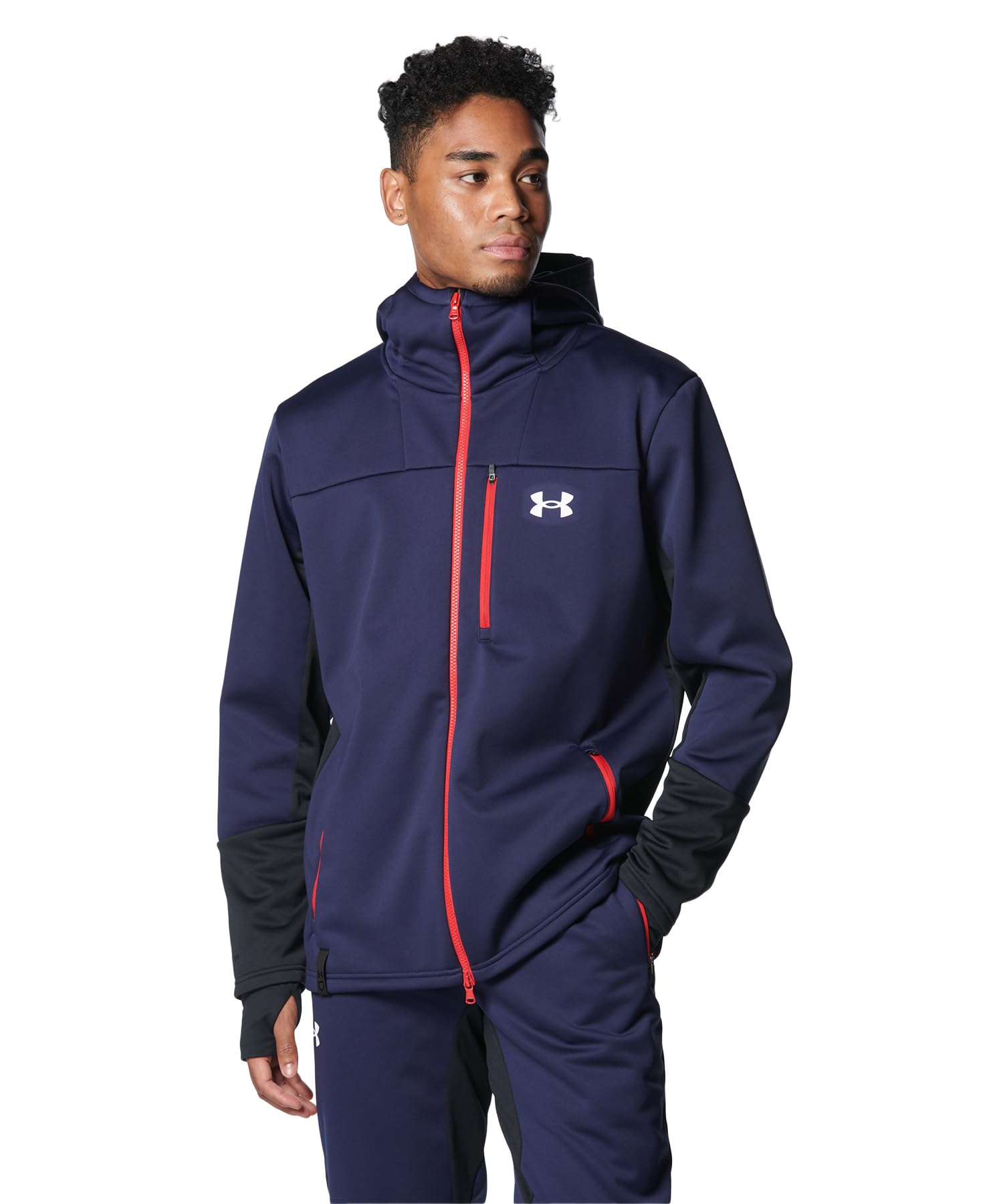 

Under Armour UA Winter Knit Fullzip Midnight Navy Small 3-Layer Jacket, White,