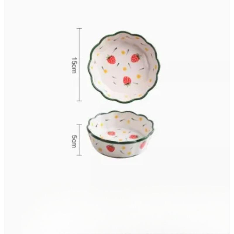6-inch Baking Bowl, Steaming Egg Bowl, Tableware, Ceramic Bowl, Household Oat Fruit Salad Plate