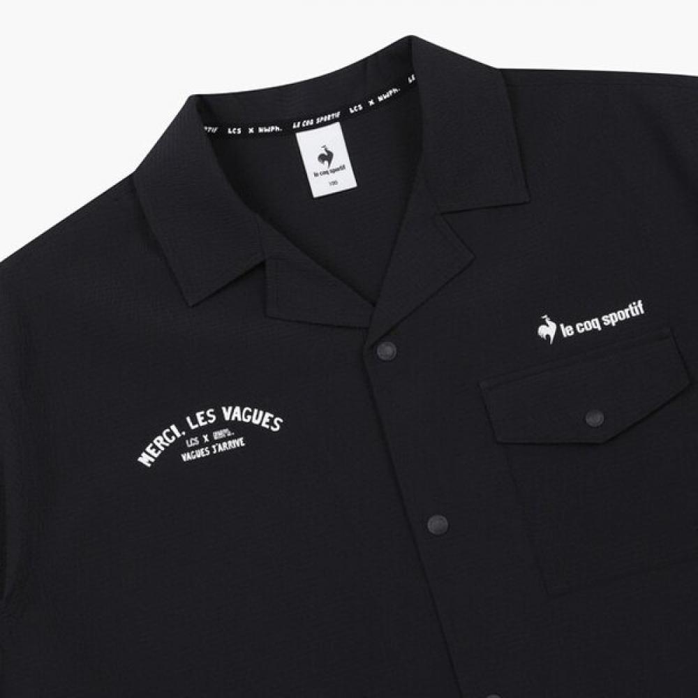 Le Coq Sportif [saLe][70  Off] Seersucker Shirt Jacket Blk   Qp223xjk61