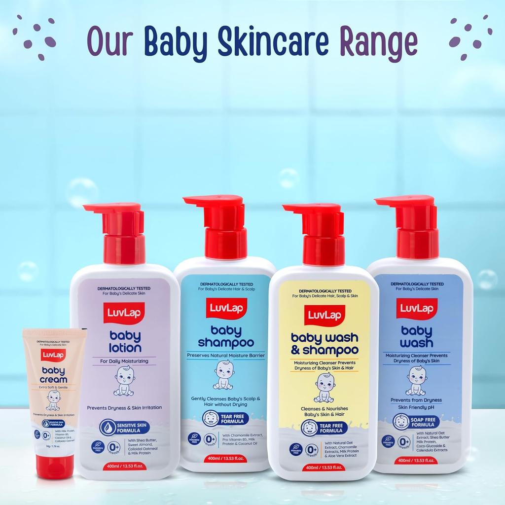 LuvLap Milky Soft Baby Shampoo with Vitamin E, Shea Butter & Milk Protein for Gentle Scalp Cleansing - Pack of 2 X 600 Ml