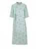 2026 Summer Women's Linen Embroidered Stand Collar Mid-Sleeve Qipao Dress with Slit