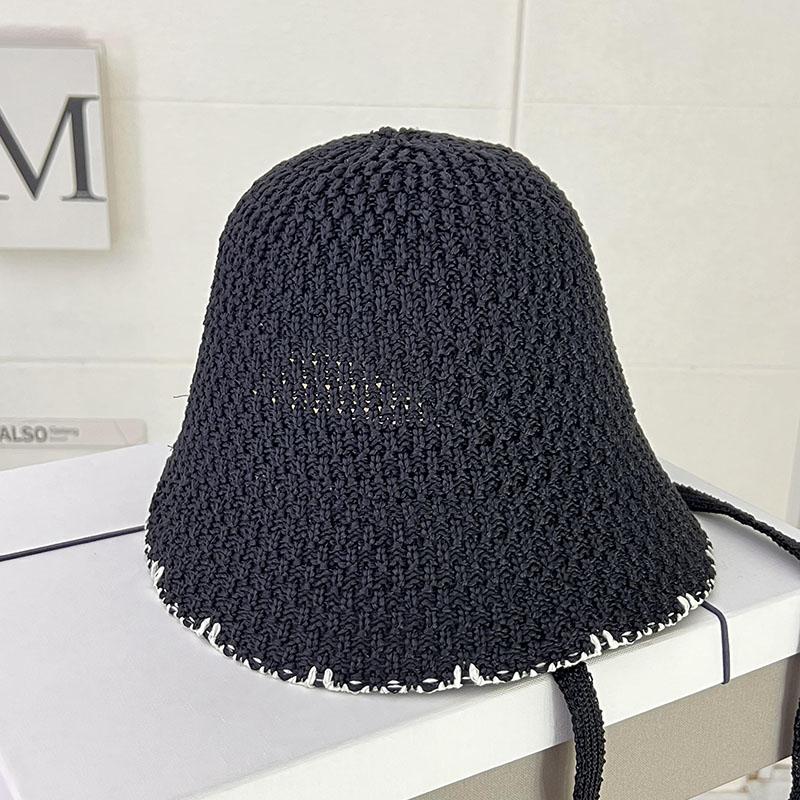 Hollow Thin Bucket Hat Women's Spring Summer Sunscreen Sunshade Basin Hat Fashion Show Small Face Breathable Bucket Hat