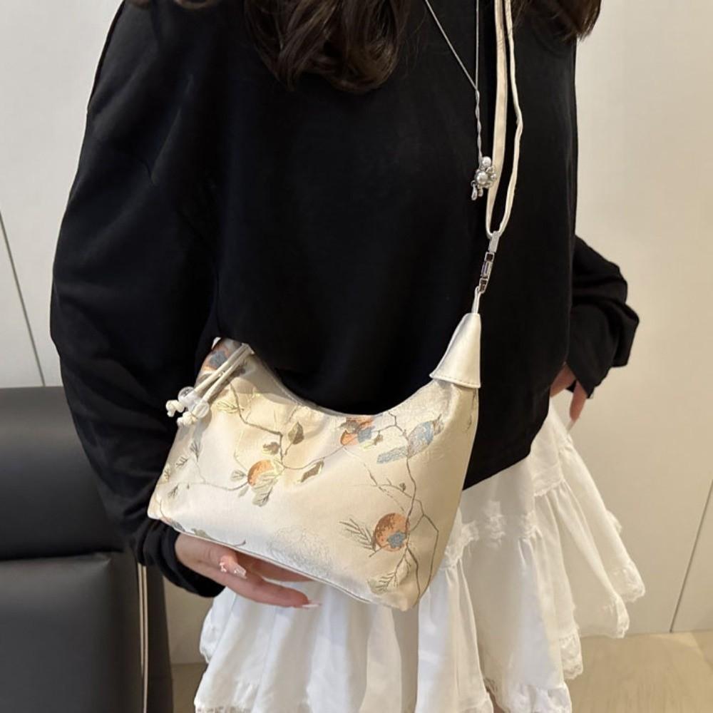 Embroidered Chinese Style Handbag Zipper Cheongsam Bag Fashion Pea Purses Women