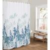 Floral Shower Curtain Waterproof Fabric Shower Curtain 180*180cm with 12 Hooks for Home Hotel Bathroom