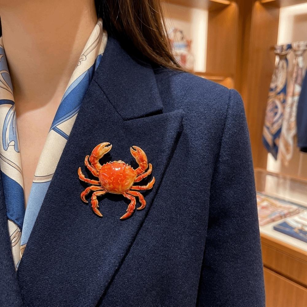 Metal Metal Pin 3D Relief Lapel Pin Gift Idea Crab Brooch Hats