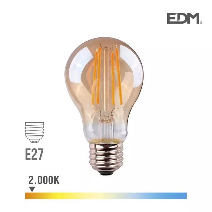 LED-pære E27 6W Rund A45 é