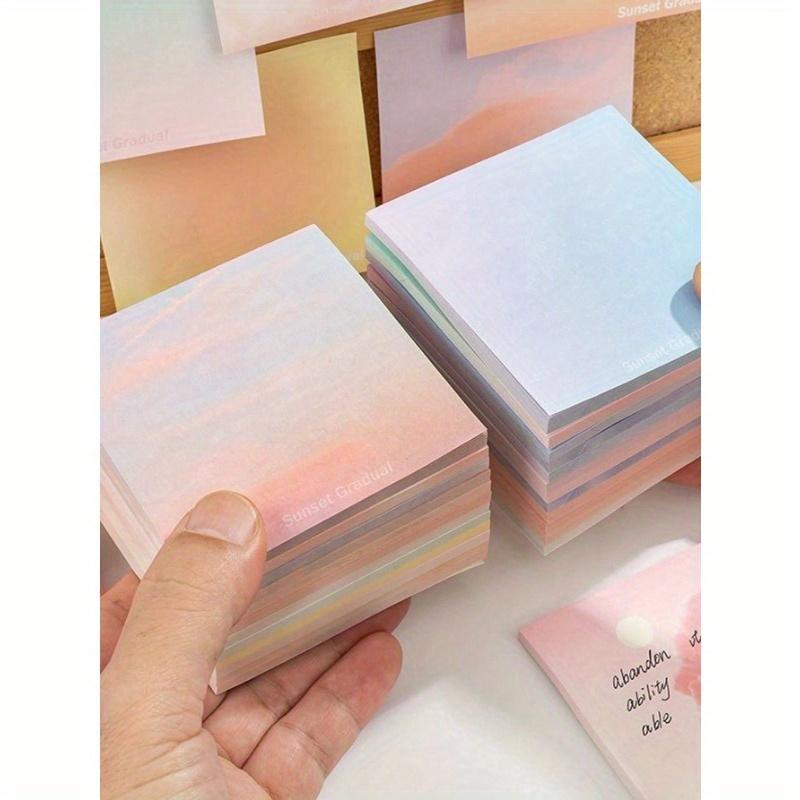 50 Gradient Sticky Notes, Minimalist Cloud Design, Sticky, Suitable For Messages, Memo Notes, Note Pads, Cute And High-Quality Student Style