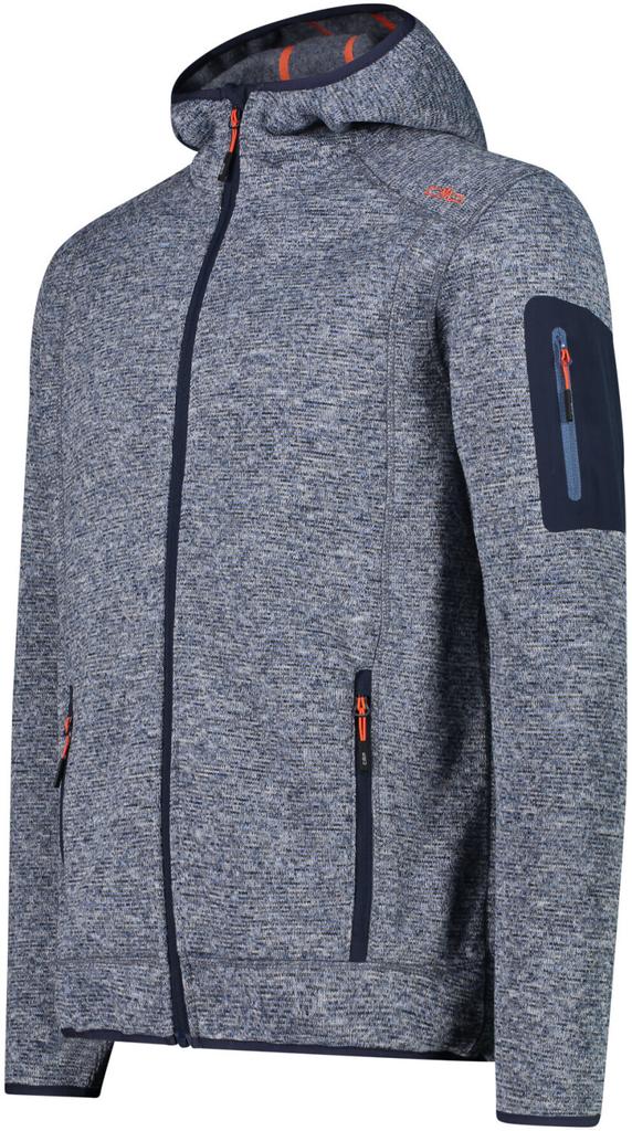 Куртка CMP Man Jacket Knitted Fix Hood (3H60847N) blue ink/storm/arancio