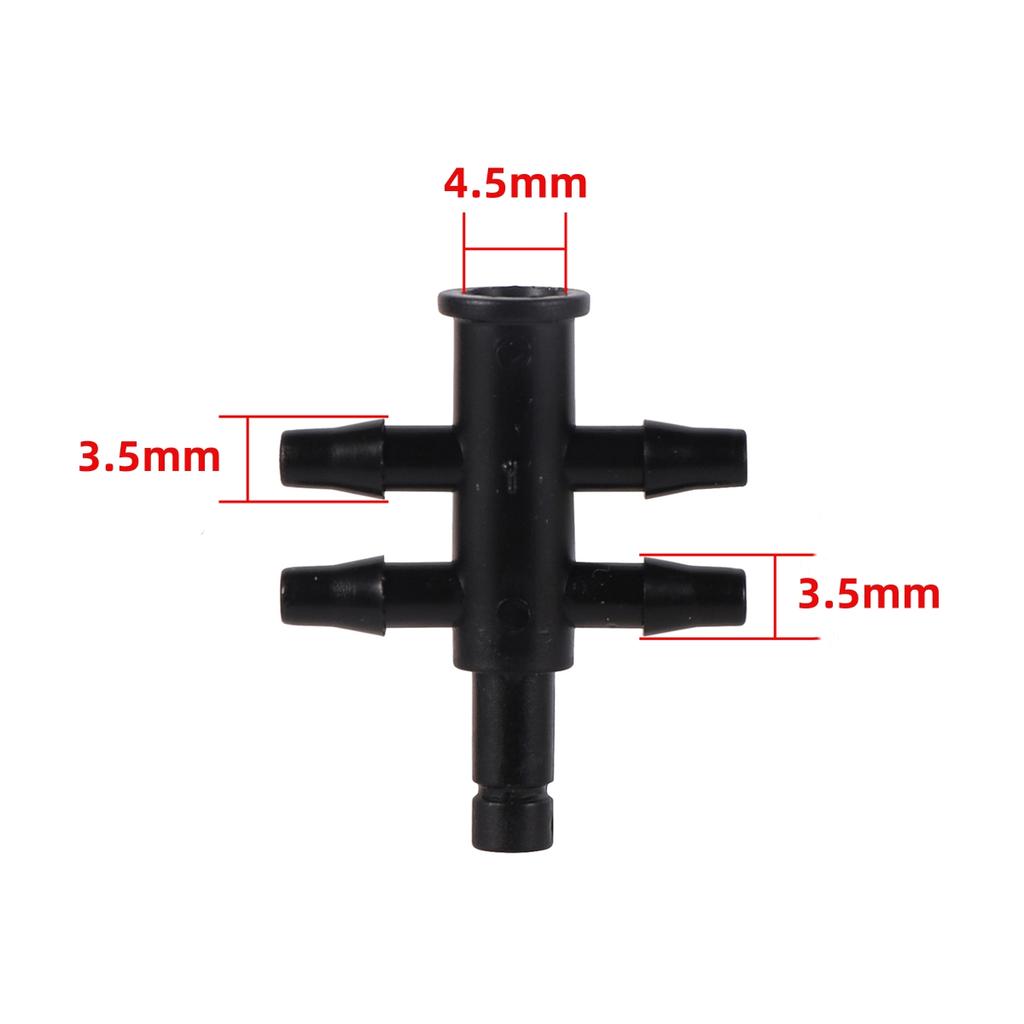 4/7mm Reducing To 3/5mm Single/Double Barb 4-Way 6-Way Water Splitter Garden Drip-Irrigation Arrow Water Diverter 50Pcs Black