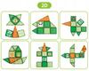Magnetic Blocks Mega Tiles Creative Construction Zoo Jungle 50 Pieces