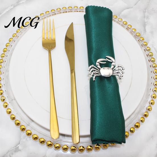 Fade Resistant Napkin Rings Crab Ring, Reusable Metal Holder, Coastal Sea Life Holder for Summer Gatherings Beach House Parties Wedding Decor