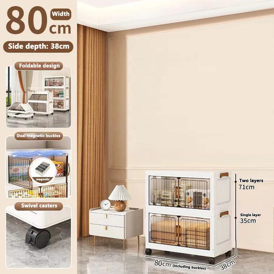50/60/70/80CM Foldable Sundries Cabinet Dustproof Storage Wardrobe Home Organization Solution