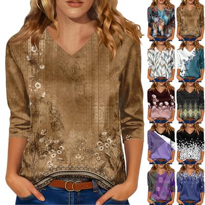 Blusa Para Mujer Elegante Camisas de Manga Larga 3/4 Ropa de Negocios Casual Tops