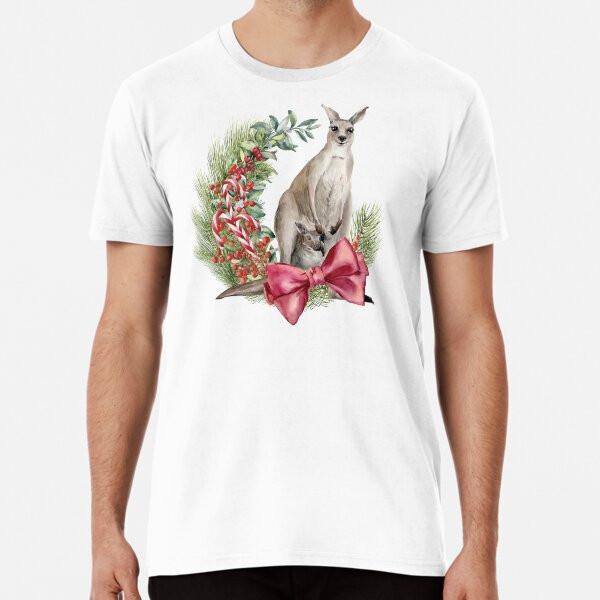 An Australian Christmas  Kangaroo Illustration TShirt Made in Australia Unisex T-Shirt XXXXL