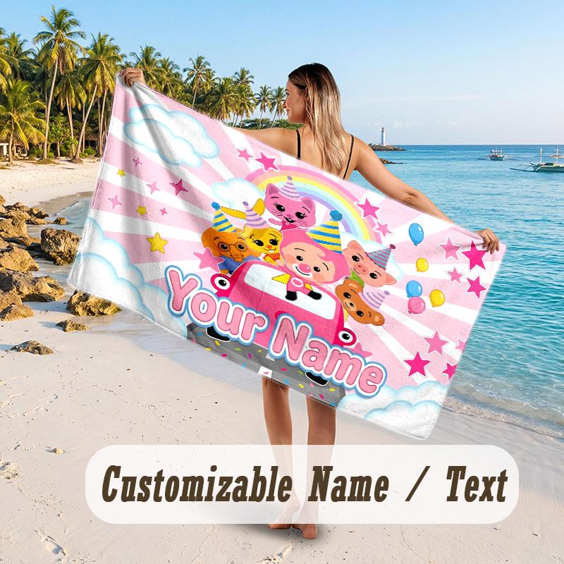 Personalized Beach Towel,El Payaso Plim Plim Custom Printed Name Text, Super Absorbent Towel For Beach Vacation