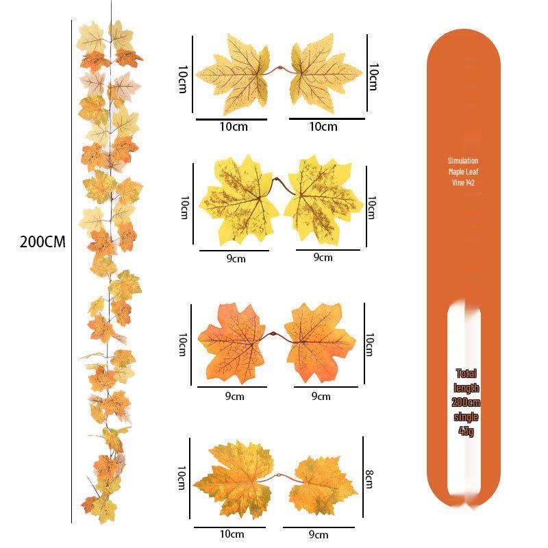 Artificial Maple Leaf Rattan Home Decor: Scenic Atmosphere Arrangement