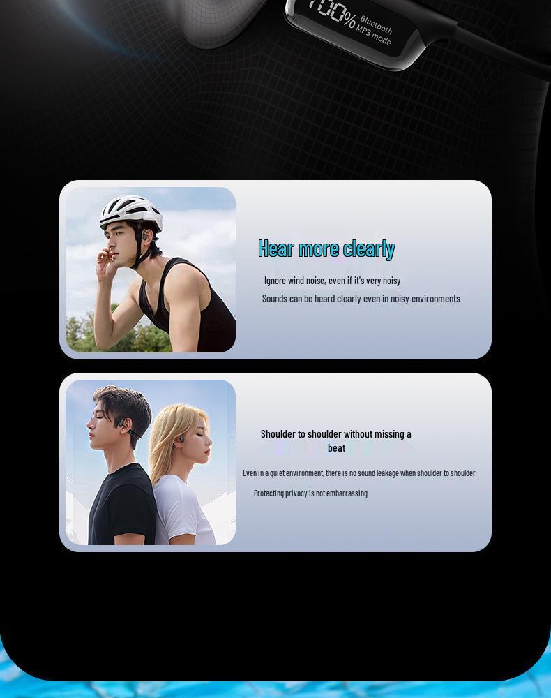 S10 Bone Conduction Waterproof Wireless Swimming Earphones - Non-In-Ear Sports Model