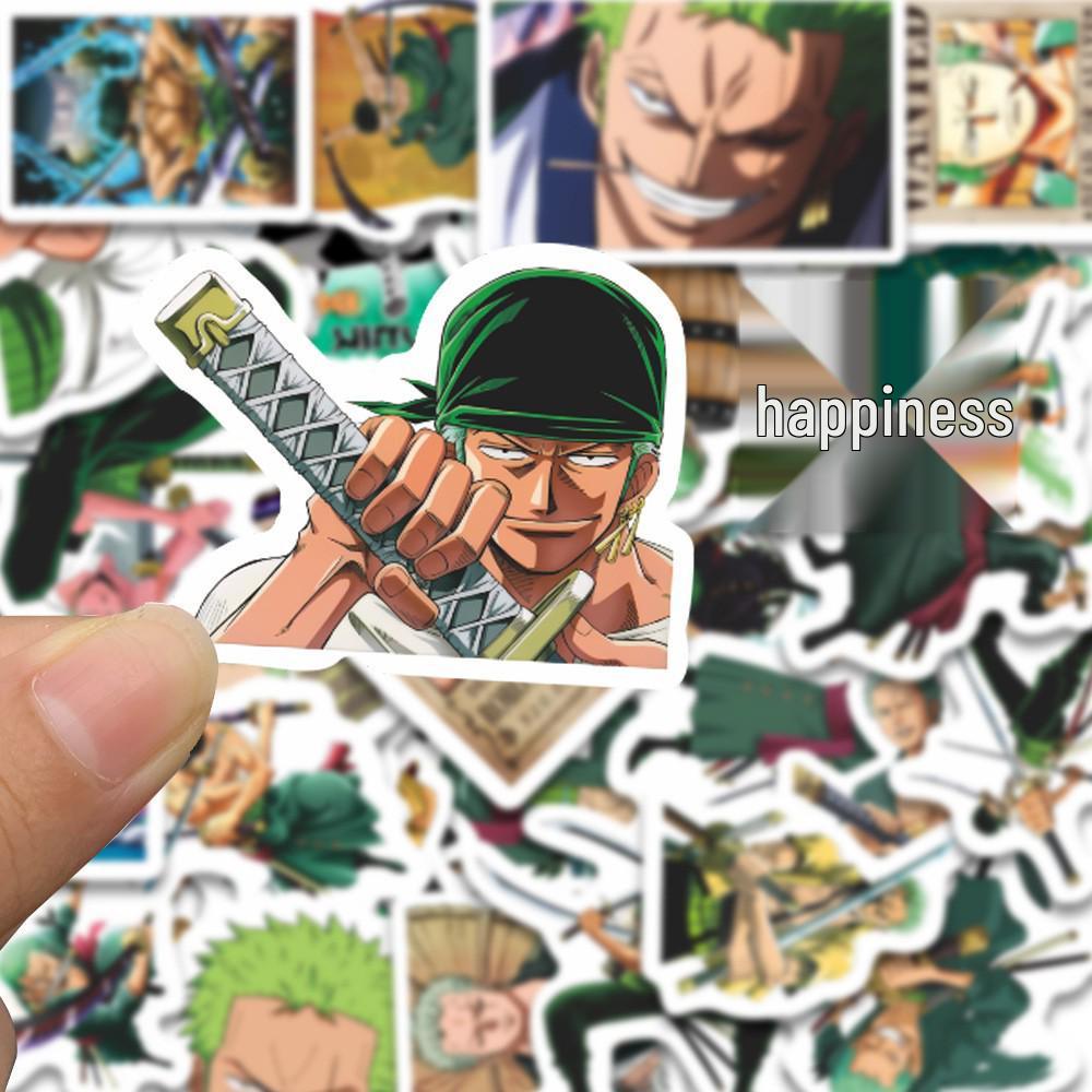 

50pcs Zoro Anime Waterproof Stickers for Phone Cases, Water Cups, Notebooks, DIY Decoration A150