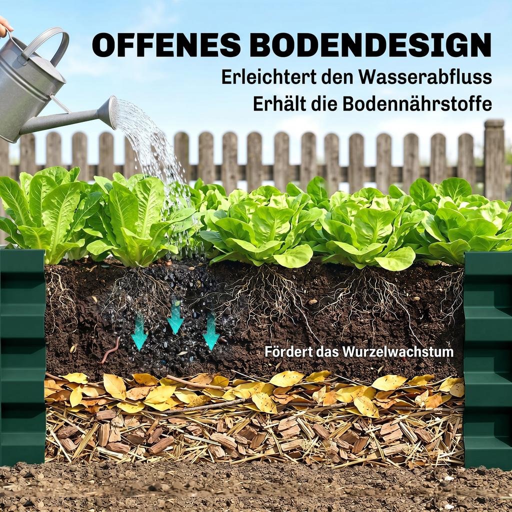 Raised Beds for Garden, Galvanized Outdoor Planters, for Herbs and Vegetables, Use for Patio, Backyard, Balcony, Green