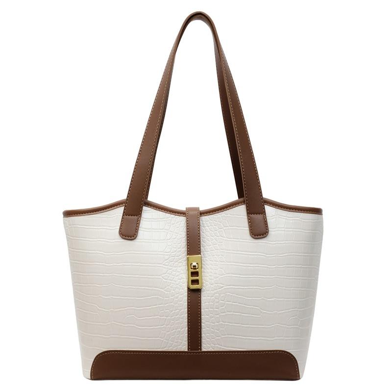 Large Capacity Portable Tote Bag Women's New Contrasting Color Fashion Commuter Shoulder Armpit Bag