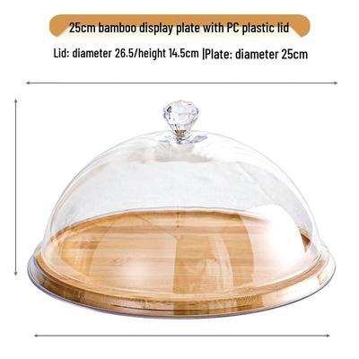 Yude Rattan Food Display Plate with Transparent PC Cover