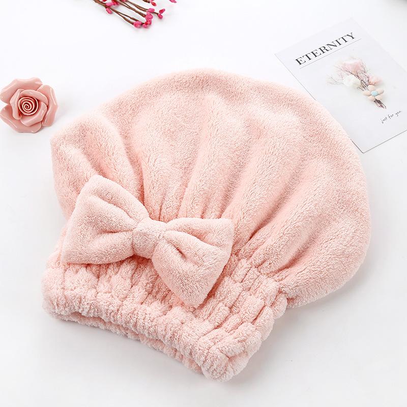 Magic Microfiber Hair Drying Towel Super Absorbent Hair Dry Wrap with Button Soft Bath Shower Cap Lady Turban 077