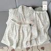 Women's Summer Cartoon Pajama Set: Short-Sleeved, Thin, 3-Piece with Chest Pads Suitable for Home or Outdoor Wear