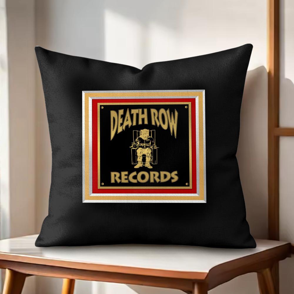 DDeath Row Records Cushion Cover Natural Linen Organic Fabric DoubleSided Printing Couch Pillow Covers Home Decor