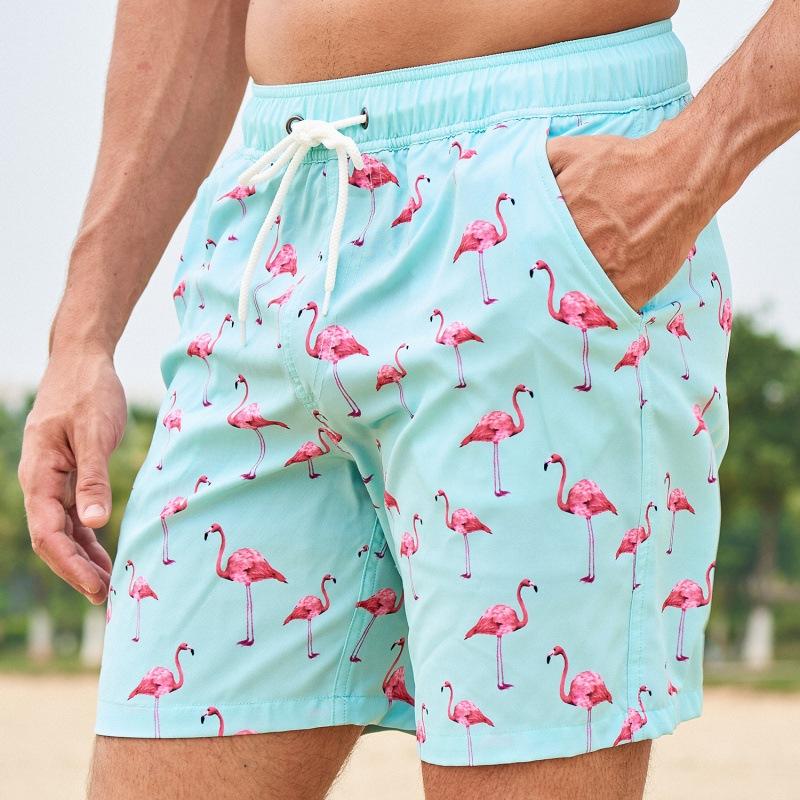 GD summer new men's shorts fashion vacation pants men's four corners milk silk lining
