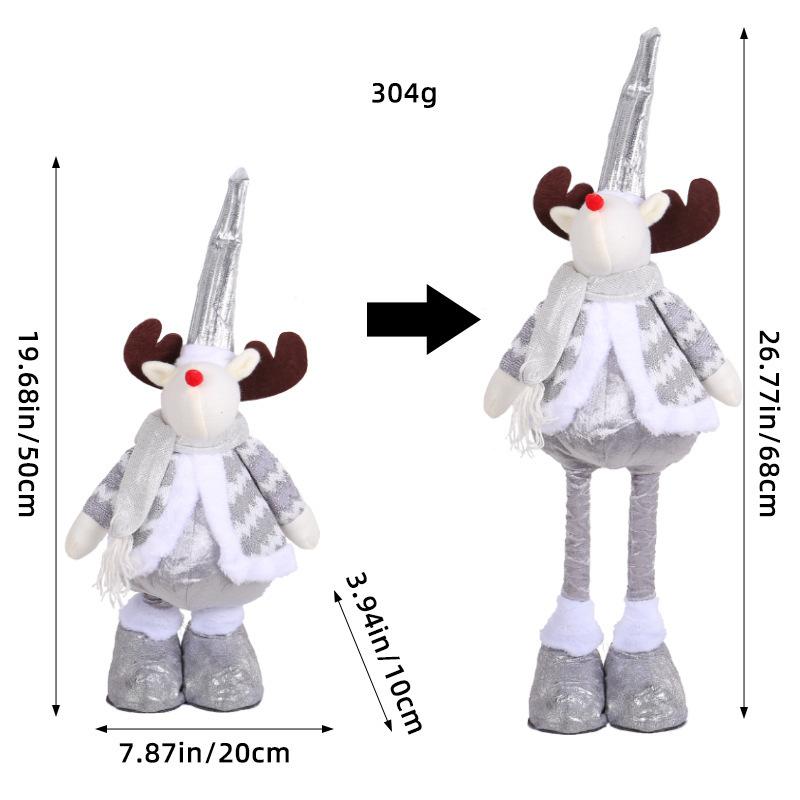 Christmas Standing Telescopic Doll Hotel Window Christmas Snowman Elk Doll Doll Decoration Decoration