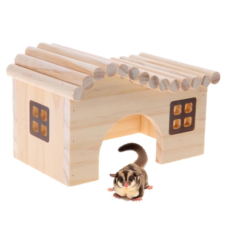 Trendy Wooden Hamster Nest Sleeping House Home Luxury Cage Pet DIY Hideout Hut Toy Small Animal Supplies Hamster Cage