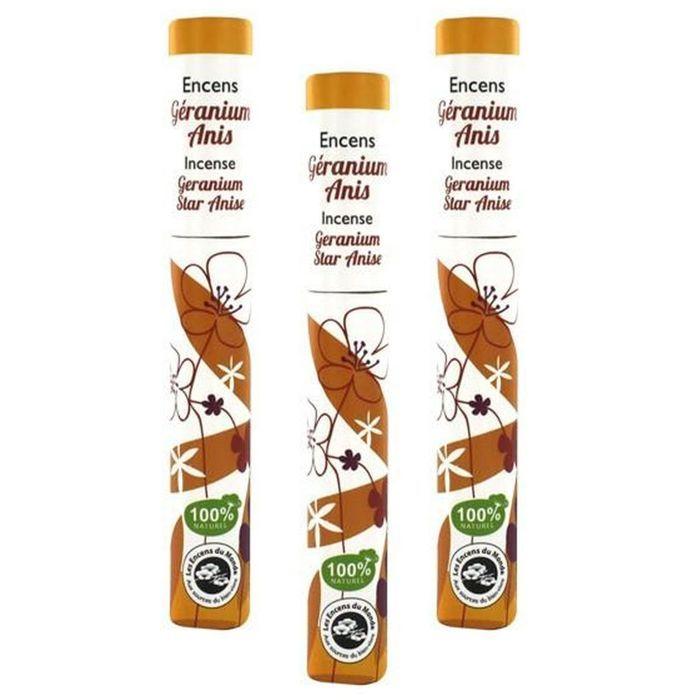 Encens géranium-anis 90 bâtonnets de 30 min