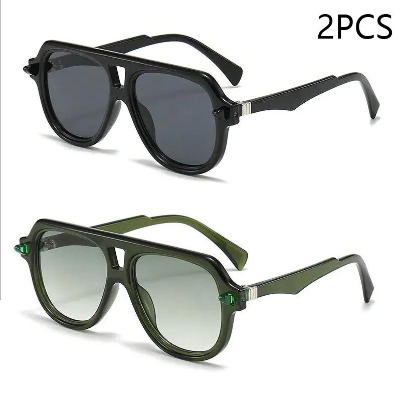 New Double Beam Personality Sunglasses Trend Large Frame European And American Fashion Sunshade Glasses