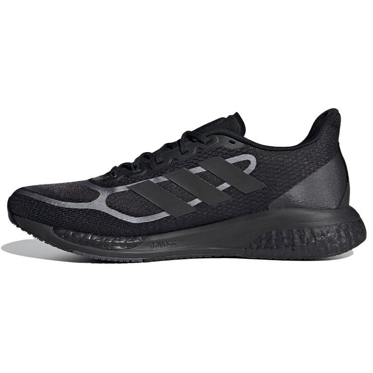 Adidas Supernova+ Comfortable Minimalist Mesh Fabric Non-Slip Breathable Low-Top Marathon Running Shoes Men Sneakers Obsidian-Black FX6649