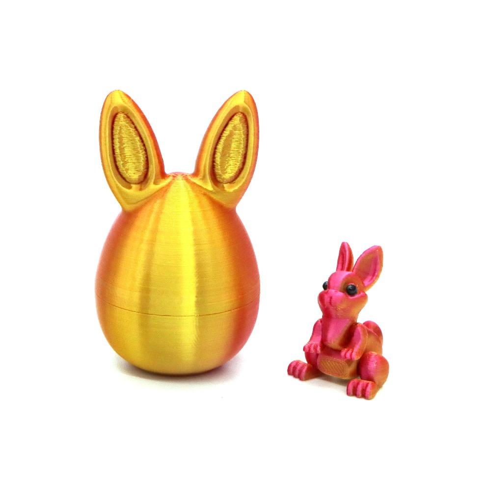 Creative Mini Bunny Surprise Egg PLA Easter 3D Printed Toy Easter Decoration  Easter Decoration Red Gold