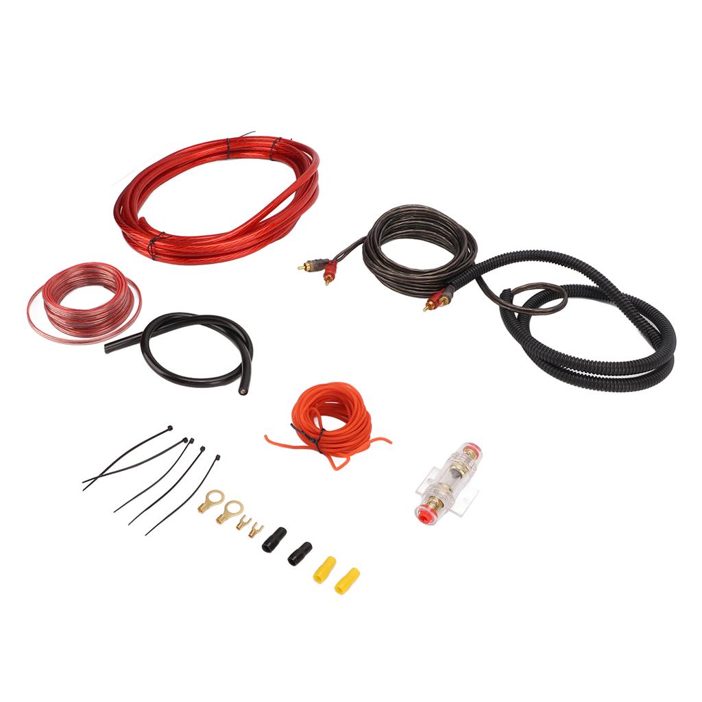 4 Gauge Car Audio Cable Amp Wiring Kit Amplifier Installation Wiring Kit for Subwoofer Speaker