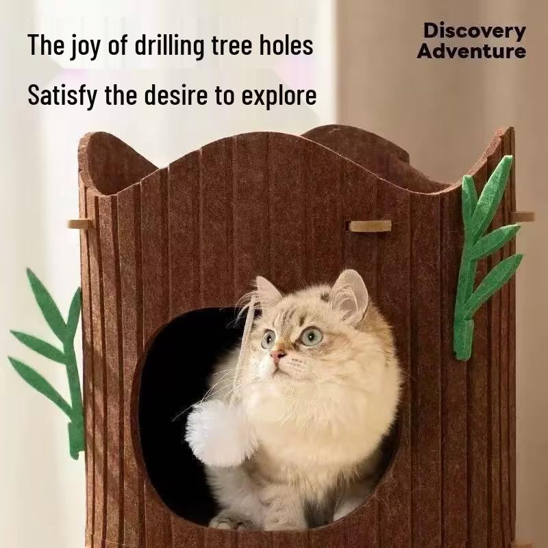 Universal Multi-Layer Cat Tree with Winter Warm Bed & Felt Hole