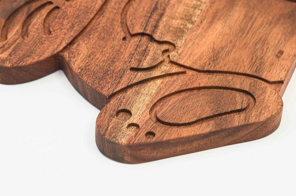 Bunny Shaped Wooden Serving Board, Wood Cutting Board for Kitchen, Wooden Charcuterie Boards, Sitting Bunny Serving Platter for Cheese and Food
